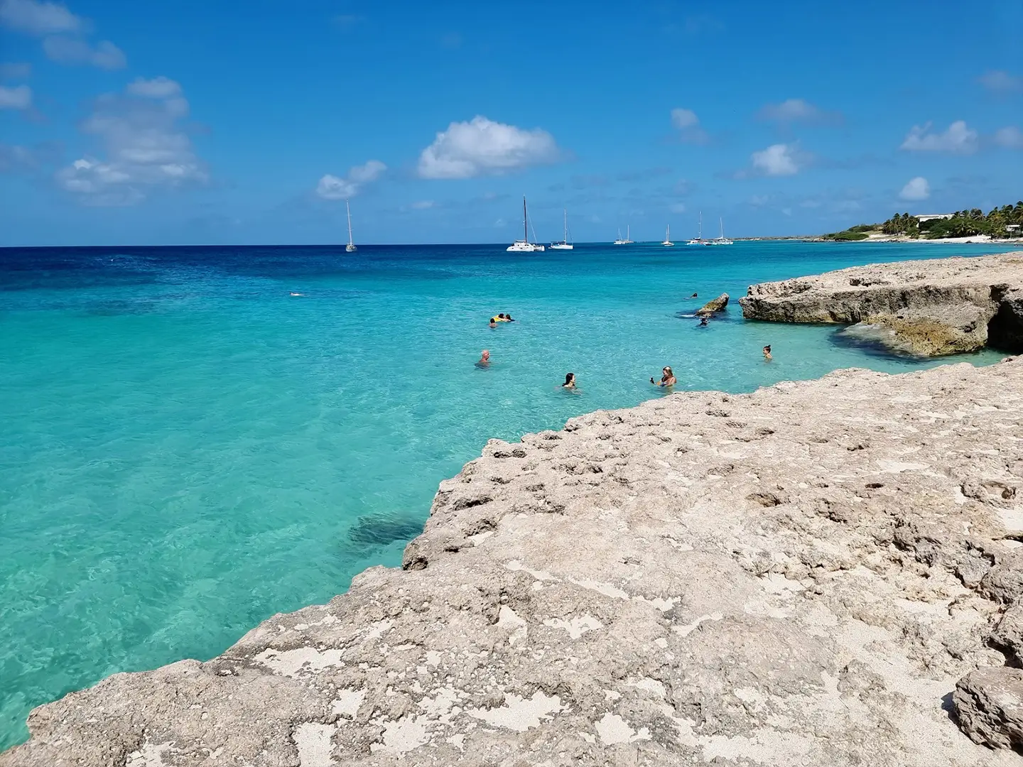Turquoise waters and rocky coastline